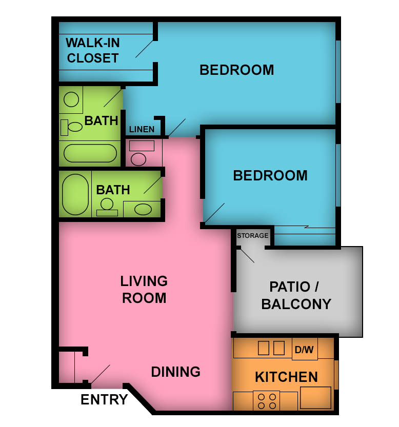 This image is the visual schematic representation of Ruby in Club Royale Apartments.